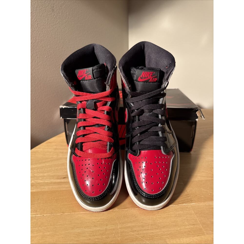 Nike Air Jordan 1 Retro High OG Patent Bred High Top Black/Red 555088-063 OG BOX - Picture 5 of 10